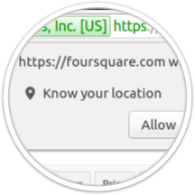Websites vragen of ze je locatie mogen gebruiken.